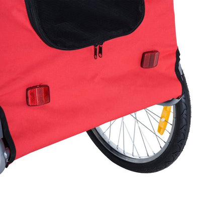 Folding Bicycle Pet Trailer W/Removable Cover- Red