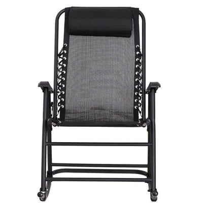 Folding Rocking Chair  W/ Headrest - Grey