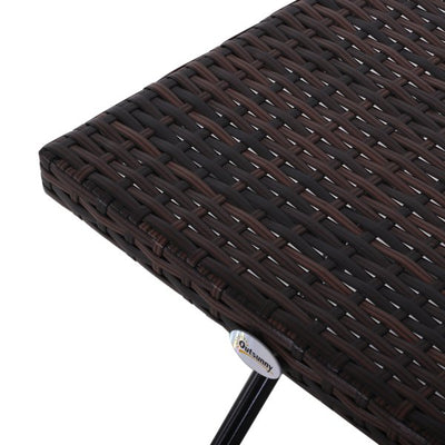 40Lx40Wx40H Cm. Rattan Coffee Table, Steel Frame - Brown