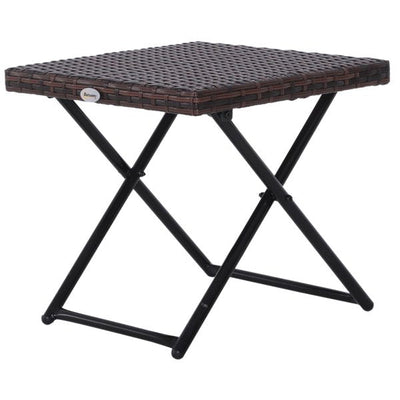 40Lx40Wx40H Cm. Rattan Coffee Table, Steel Frame - Brown