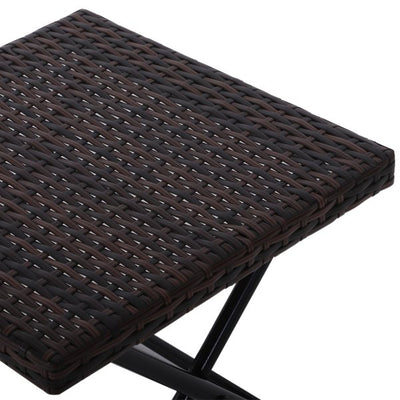 40Lx40Wx40H Cm. Rattan Coffee Table, Steel Frame - Brown