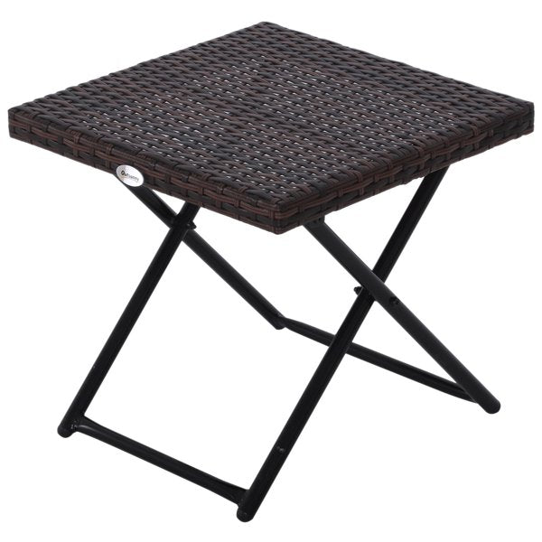 40Lx40Wx40H Cm. Rattan Coffee Table, Steel Frame - Brown