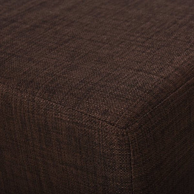 Footstool Ottoman Cube Linen Fabric W/ 4 Plastic Legs- Brown