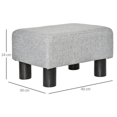 Footstool Ottoman Polyester Upholstered - Grey