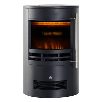 Freestanding Electric Fireplace Heater W/ Thermostat Control, 1000W/2000W - Black