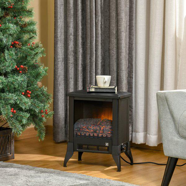 Freestanding Electric Fireplace Stove With Flame Effect Overheat Protection