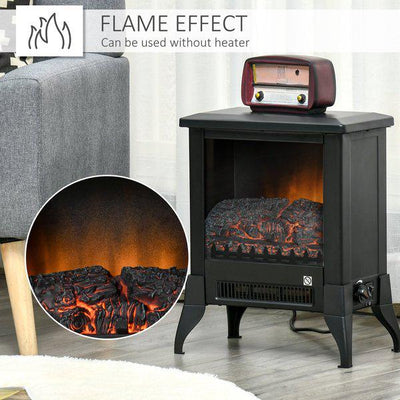 Freestanding Electric Fireplace Stove With Flame Effect Overheat Protection