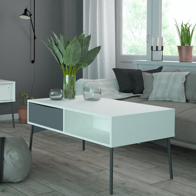 Freya White 1 Drawer Coffee Table