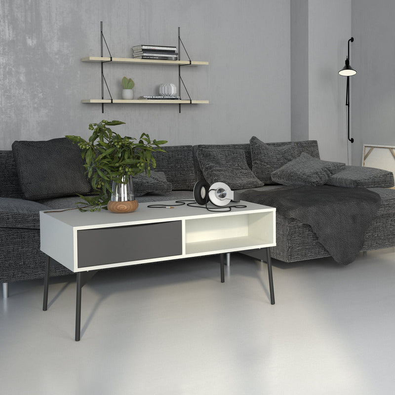 Freya White 1 Drawer Coffee Table