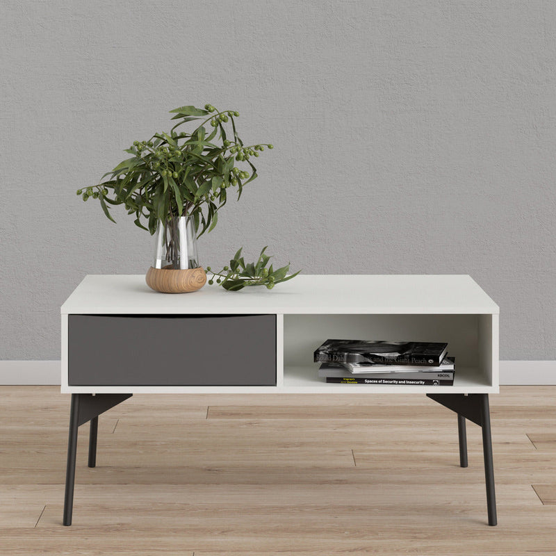 Freya White 1 Drawer Coffee Table