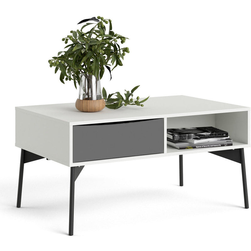 Freya White 1 Drawer Coffee Table