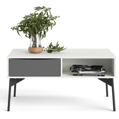 Freya White 1 Drawer Coffee Table