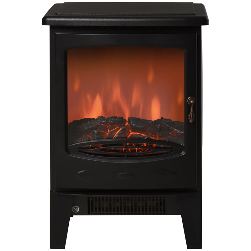 Tempered Glass Electric Fireplace Heater-Black