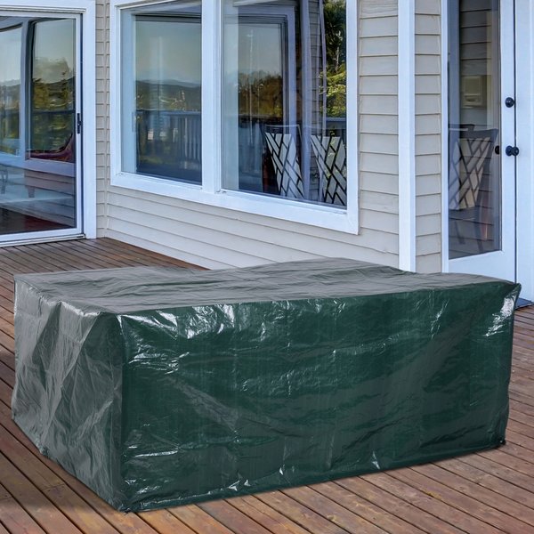 235Lx190Wx90H Cm. Furniture PE Cover - Dark Green