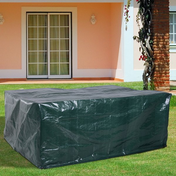 235Lx190Wx90H Cm. Furniture PE Cover - Dark Green