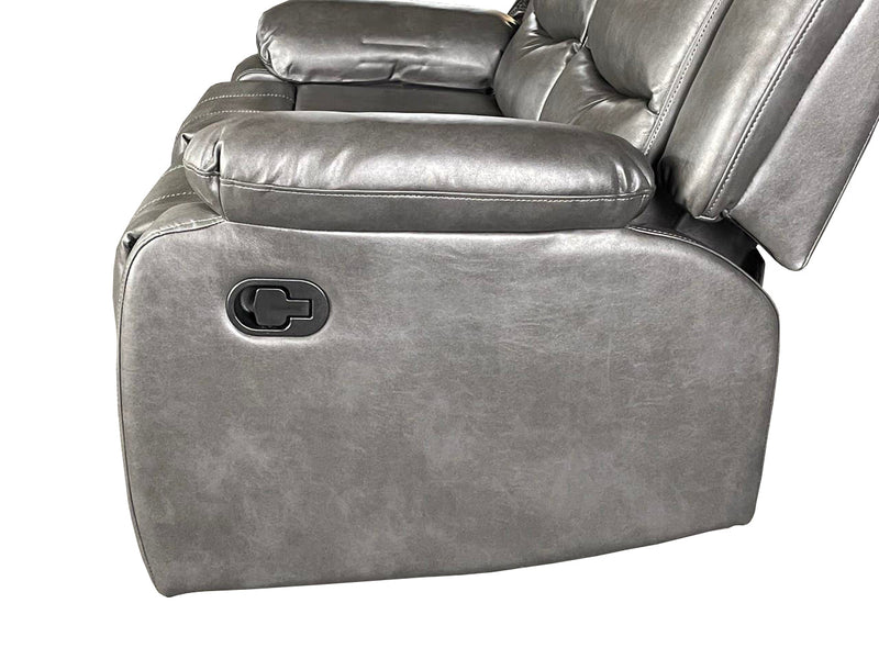 ROMA 3+2 RECLINER HIGH QUALITY AIR LEATHER - GREY