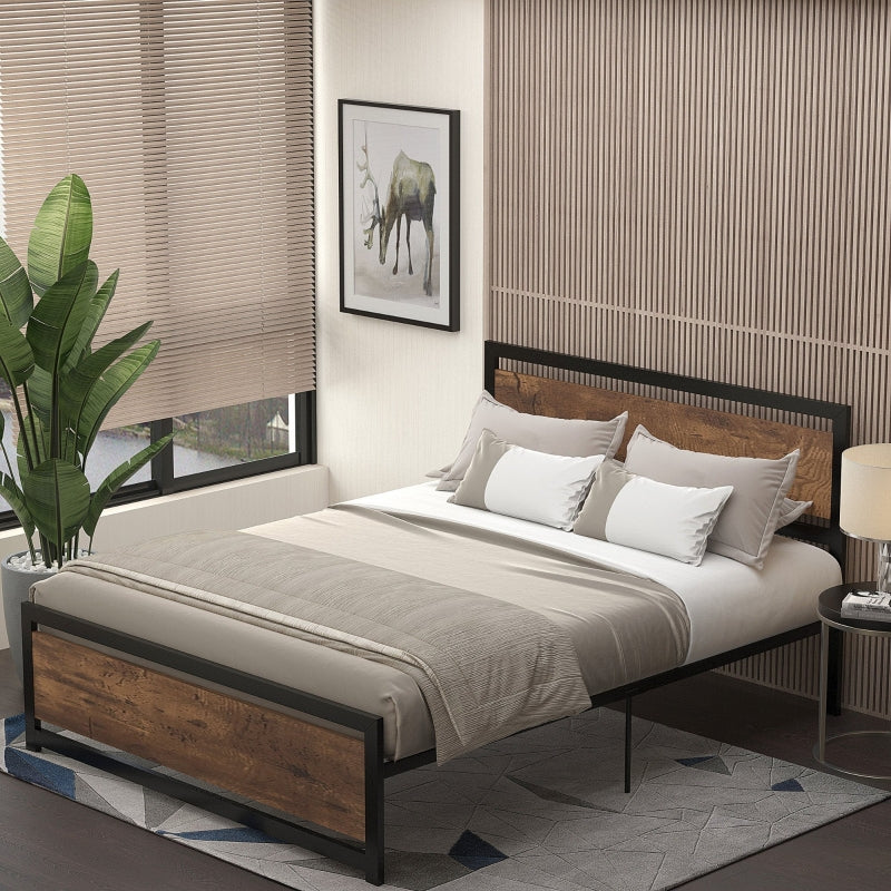 King Size Metal Bed Frame With Headboard And Footboard