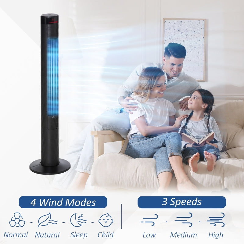 46 Tower Fan W/ Remote Control, Black