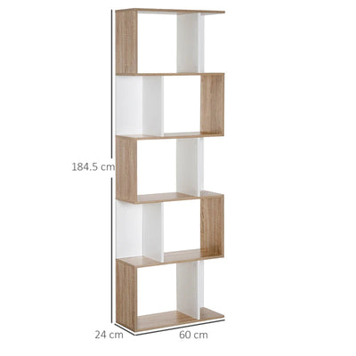 BORO Five-Tier 'S' Shaped Shelving Unit - White