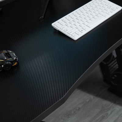 Gaming Desk Computer Table Metal Frame With LED Light, Cup Holder Headphone Hook