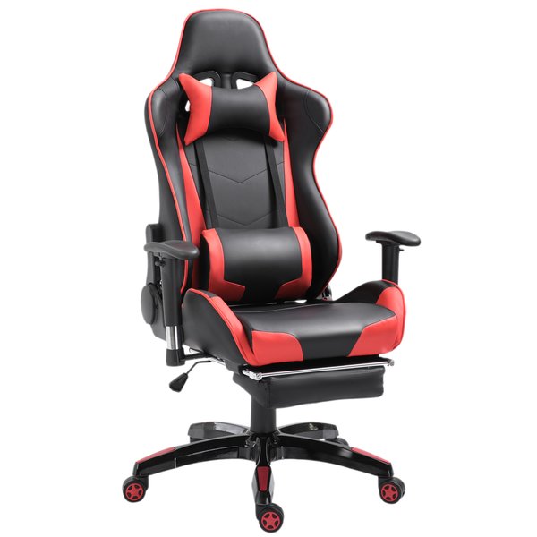 Gaming Executive Office Chair, PU Leather- Black/Red