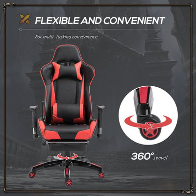 Gaming Executive Office Chair, PU Leather- Black/Red