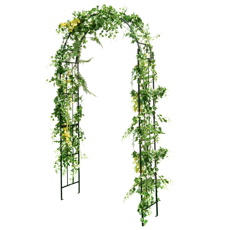 Arco de jardín enrejado para plantas trepadoras, decoración para fiestas y ceremonias, color negro