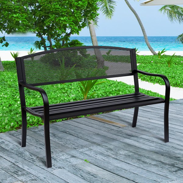 120 Cm. 2 Persons Garden Bench - Black