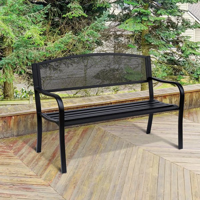 120 Cm. 2 Persons Garden Bench - Black