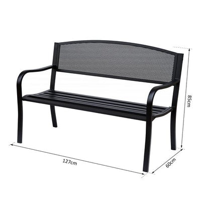 120 Cm. 2 Persons Garden Bench - Black