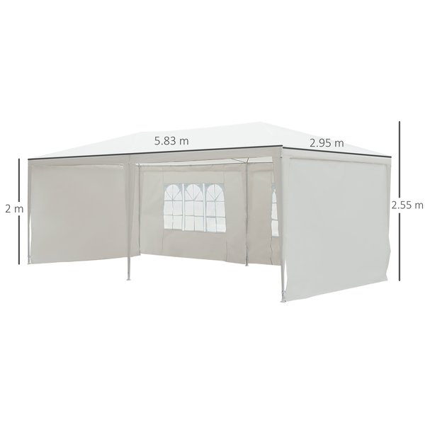 6 x 3m Gazebo Marquee - White