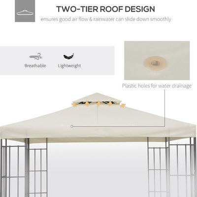 3 x 3m Gazebo Replacement Canopy - Cream White