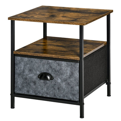 Bedside Table, Nightstand With Non-Woven Fabric Drawer