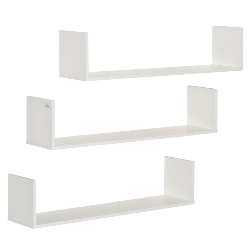 3 PCs U-Shaped Floating Shelves Wall Mount Bookshelf