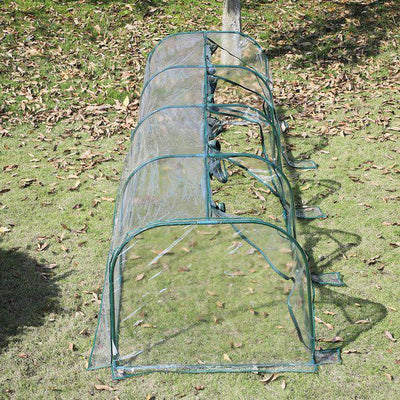 Greenhouse, Steel Frame, 400Lx100Wx80H Cm - Dark Green/Transparent