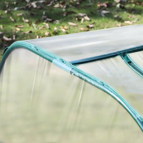 Greenhouse, Steel Frame, 400Lx100Wx80H Cm - Dark Green/Transparent