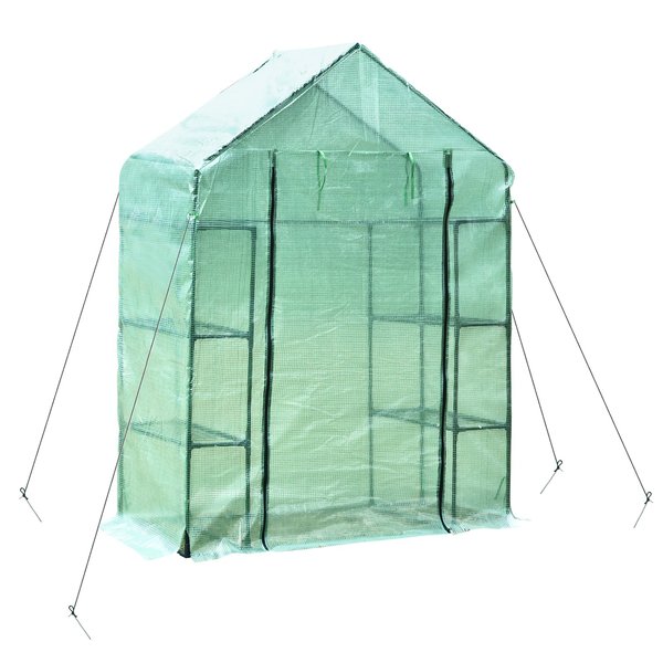 Greenhouse W/ Shelves, 143x73x195 Cm - Dark