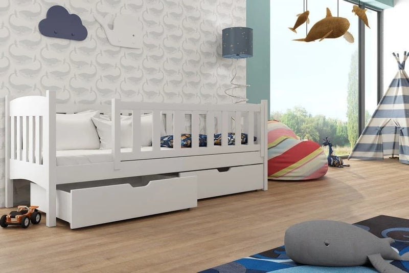 Wooden Single Bed Gucio with Storage