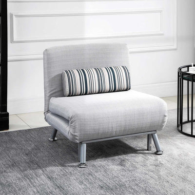 Adjustable Back Futon Sofa Chair - Grey