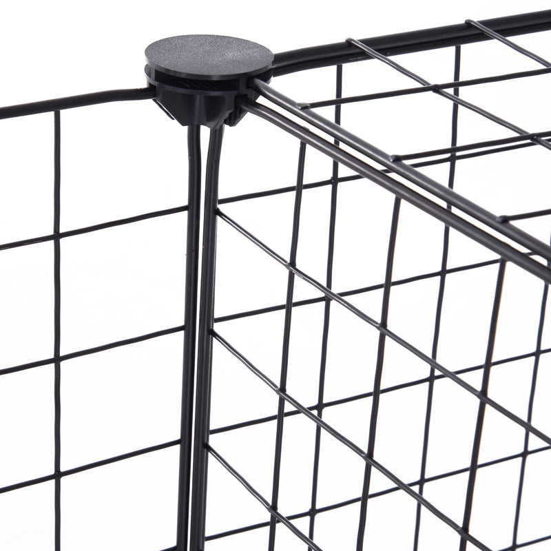 PawHut Modular Pet Playpen Metal Wire, 106Lx73Wx36Hcm-Black