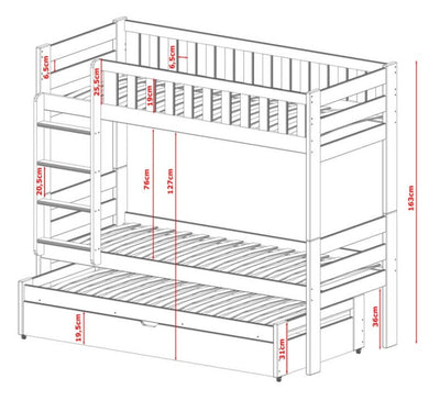 Harvey Bunk Bed with Trundle and Storage