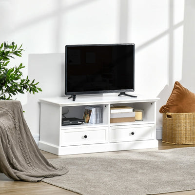 Classic-Look TV Cabinet, With Storage - White