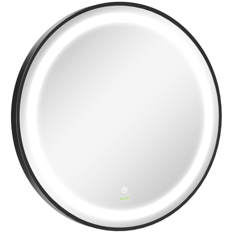 Round LED Bathroom Mirror, Hardwired