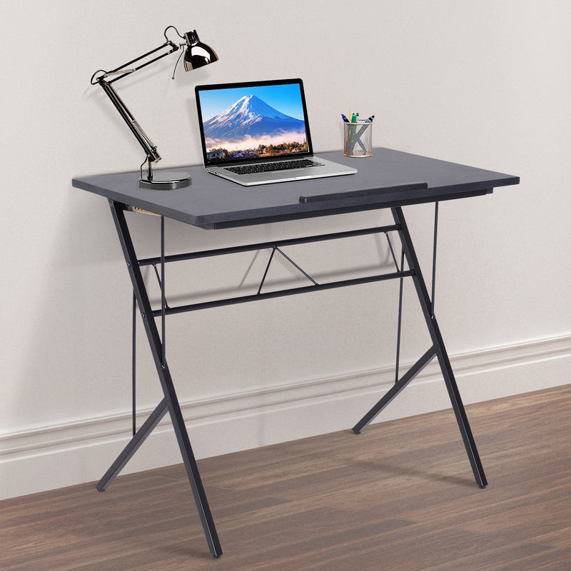 Vinsetto Computer Desk Writing Workstation Art Drawing Drafting Board Craft Table Tiltable Tabletop Adjustable Height Black 90L x 50W x 76-116.5H cm