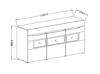 Hektor 43 Display Sideboard Cabinet