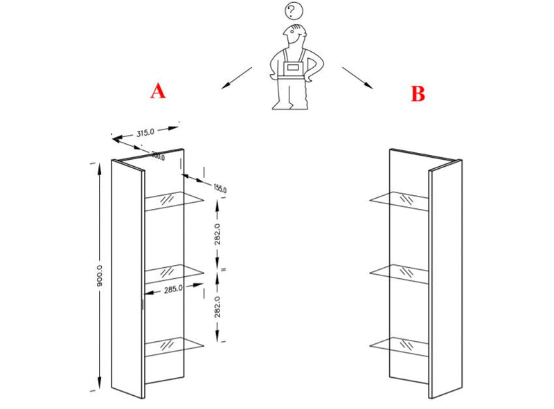 Helio 03 Hanging Panel with Glass Shelves