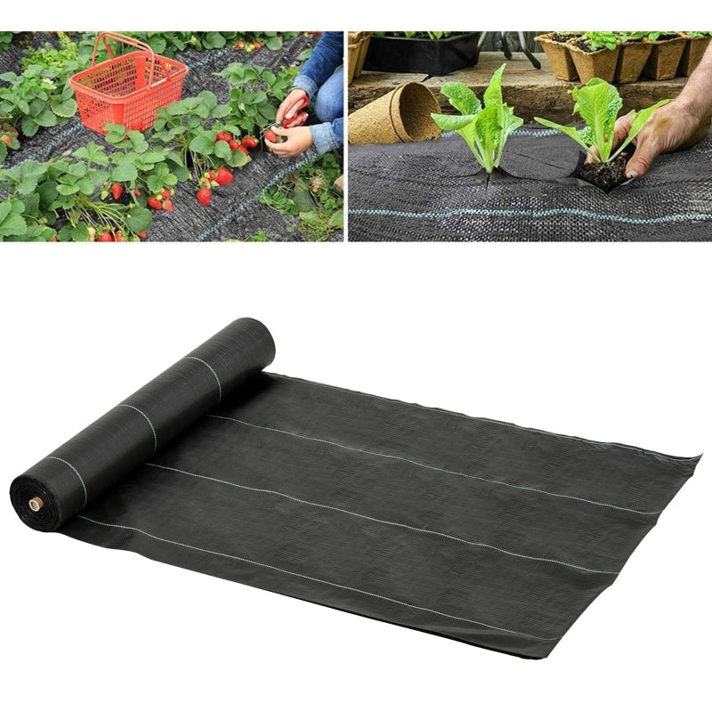 Outsunny 1x50m Weed Barrier Landscape Fabric Durable Convenient Design