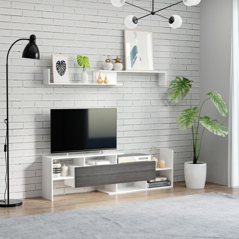 TV Unit With Storage -White Grey