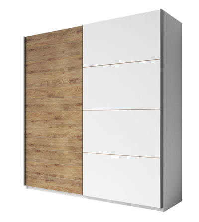 Galaxy Oak & White 2-Door Sliding Wardrobe - 3 Sizes