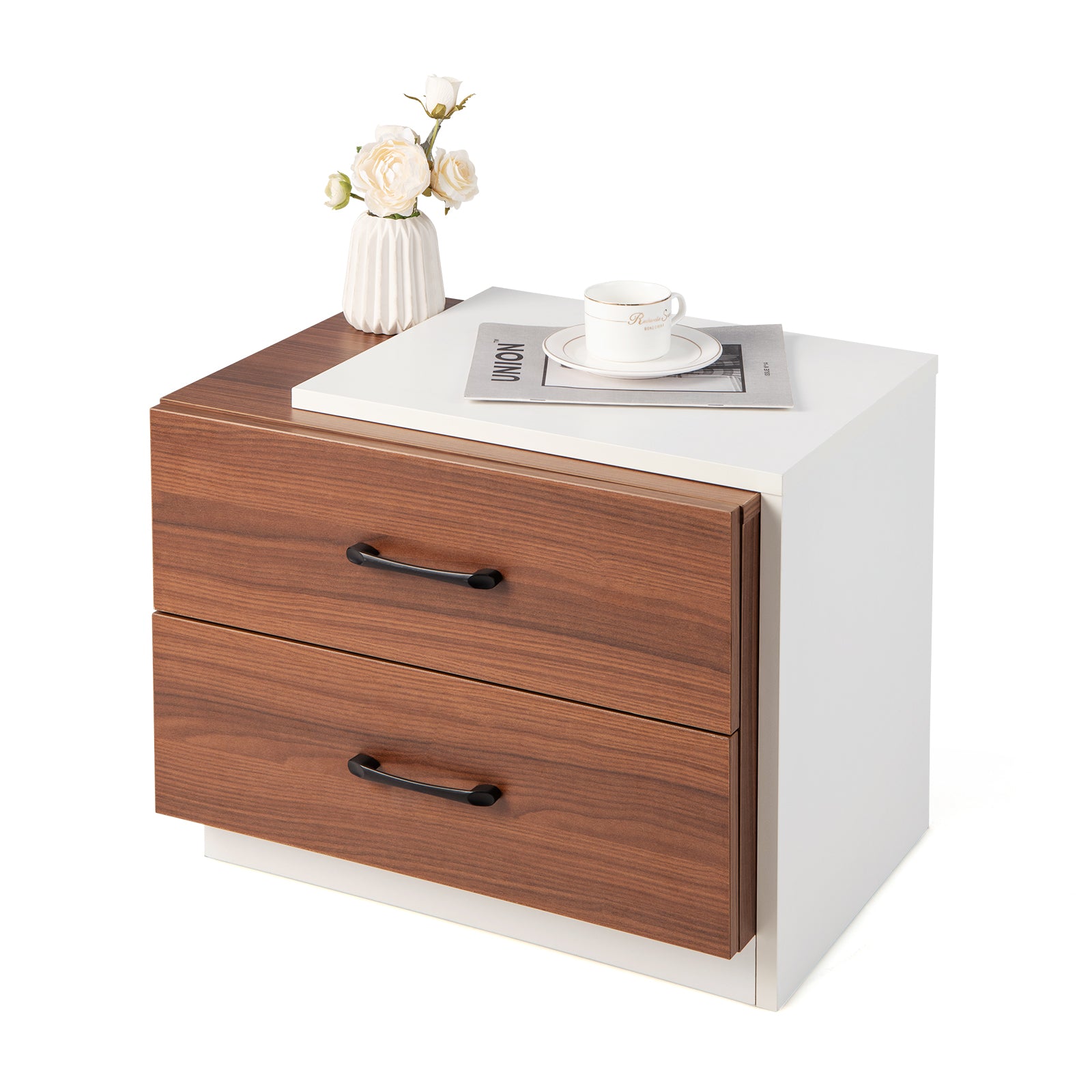 Walnut wood online bedside table